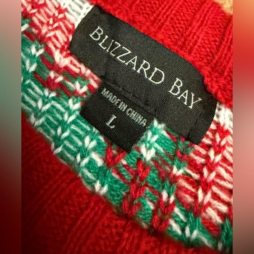 Blizzard Bay “Gains Santa” Ugly Christmas Sweater Men’s L – Gym Holiday Party - Picture 5 of 6